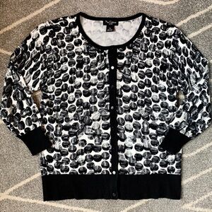 Nue Options Petite Black and White Cardigan